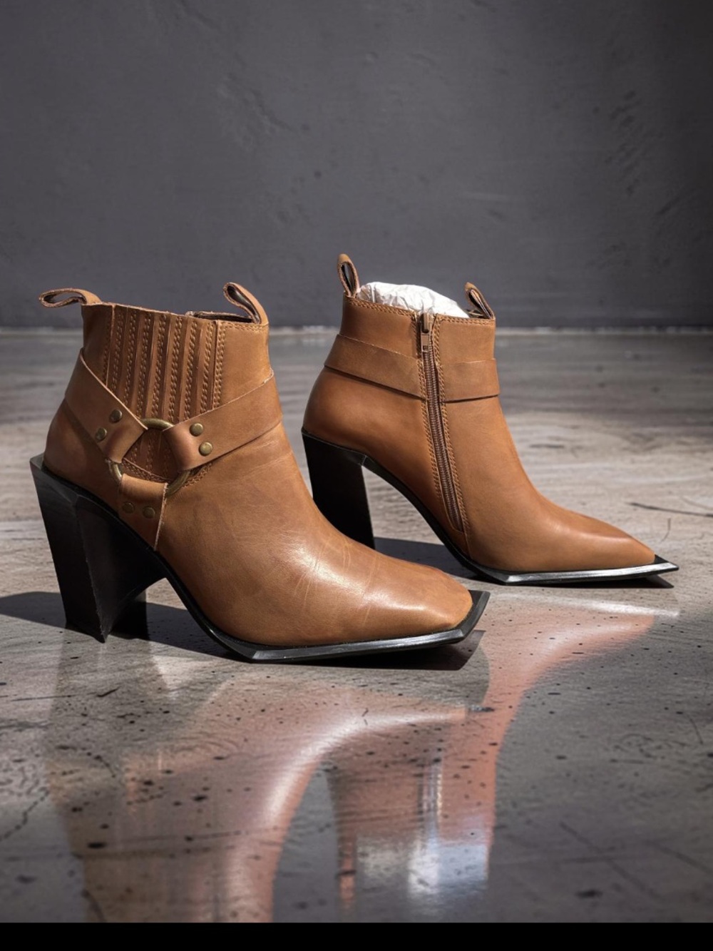 Jeffrey Campbell Bad-Guy Light Tan Brushed Booties